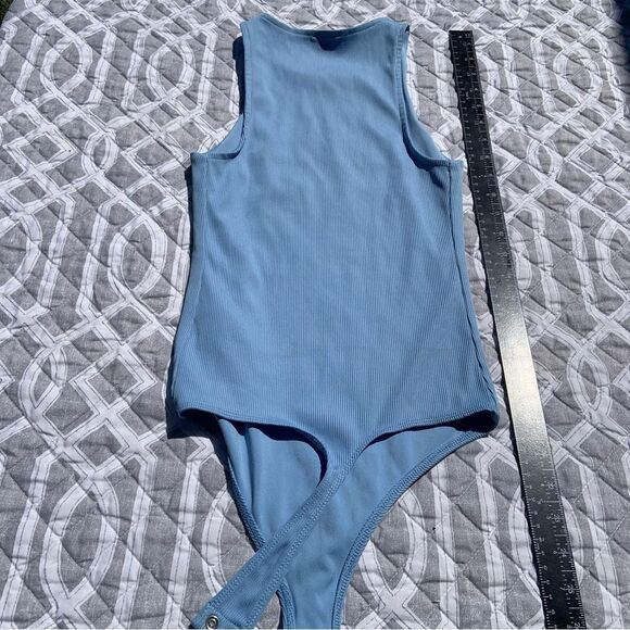 Sz XS Ribbed Blue Bodysuit by Express - Picture 4 of 7